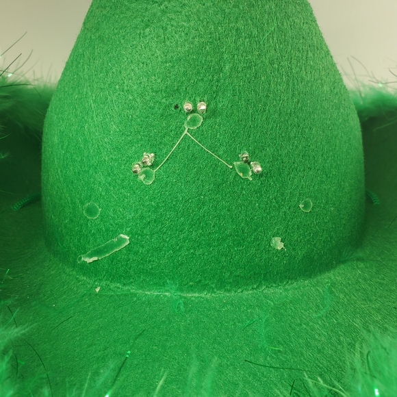 Green Feather Cowboy Hat St. Patrick's Day - Picture 3 of 8